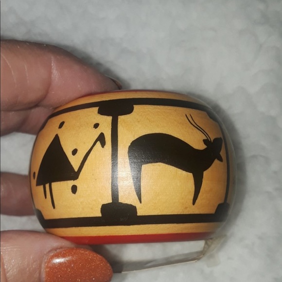 NAPKIN RINGS TRIBAL HIEROGLYPHICS VINTAGE NWT - Picture 4 of 6